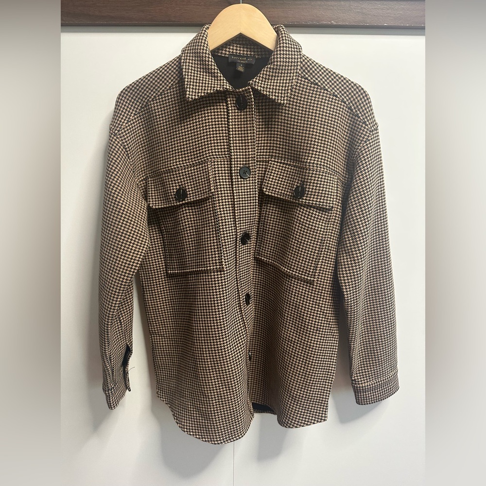Current Air Houndstooth Shacket Jacket Small Brow… - image 2